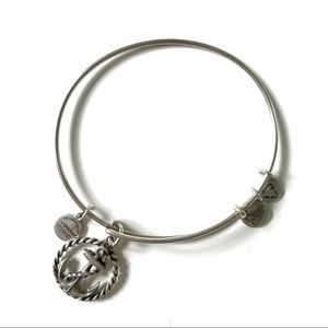 Alex and Ani Silver Nautical Anchor Charm Bangle Bracelet